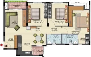 Bren SJR Unity (3BHK+2T (1,251 sq ft) 1251 sq ft) Bren SJR Unity (3BHK+2T (1,251 sq ft) 1251 sq ft)