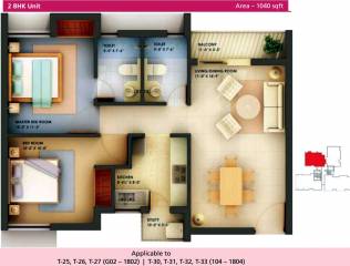 Arihant Chetna (2BHK+2T (1,040 sq ft) 1040 sq ft)