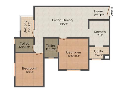 Ozone Urbana Aqua (2BHK+2T (937 sq ft) 937 sq ft) Ozone Urbana Aqua (2BHK+2T (937 sq ft) 937 sq ft)