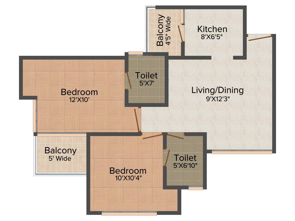 Aditya Urban Casa (2BHK+2T (875 sq ft) 875 sq ft)