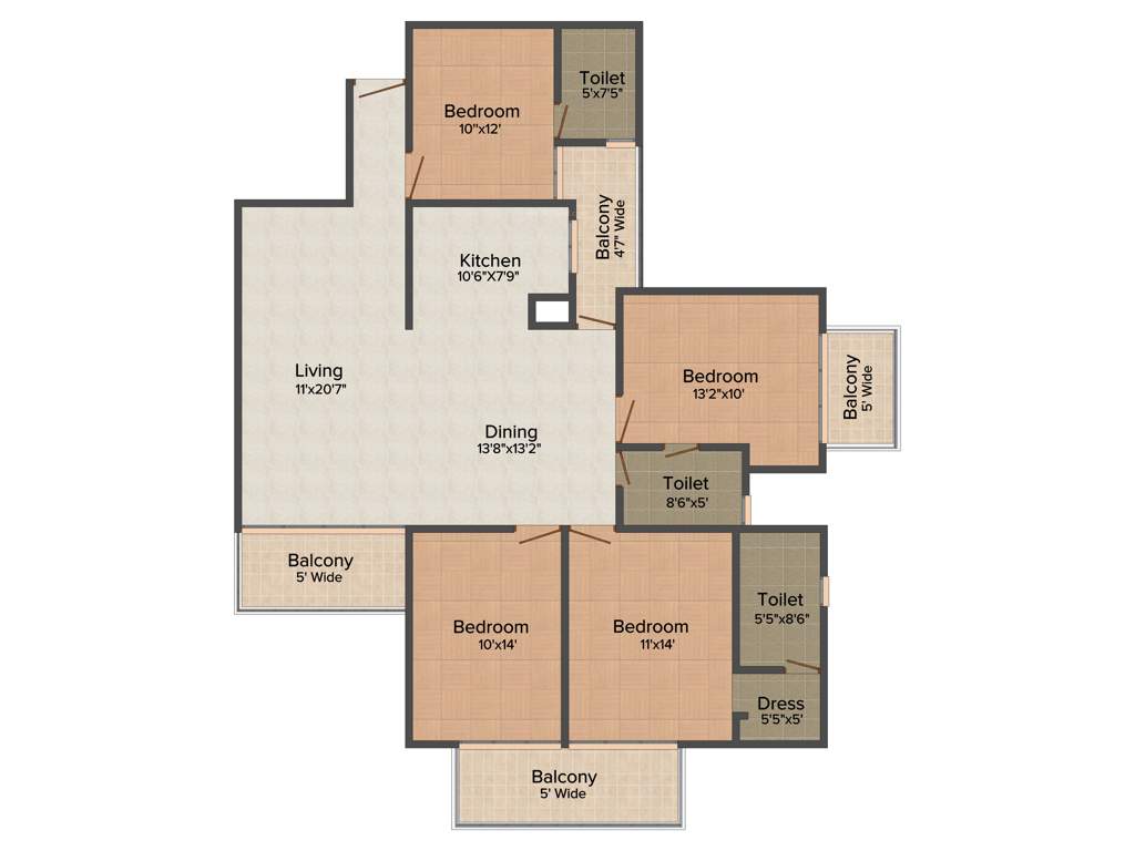 Aditya Urban Casa (4BHK+3T (2,050 sq ft) 2050 sq ft)