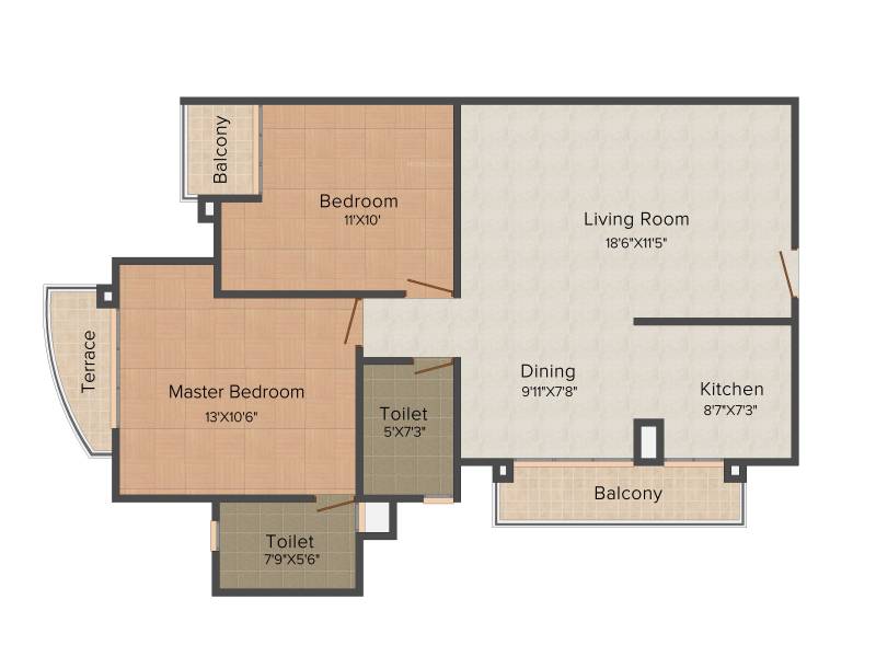 Aditya Celebrity Homes (2BHK+2T (1,110 sq ft) 1110 sq ft)