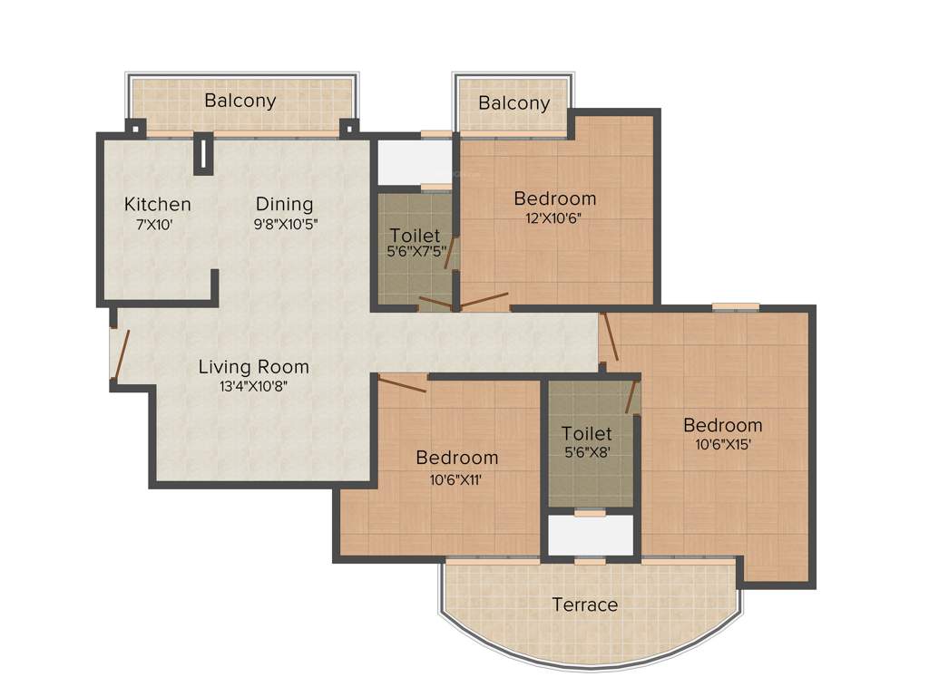 Aditya Celebrity Homes (3BHK+2T (1,445 sq ft) 1445 sq ft)