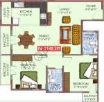 Floor Plan (2BHK+2T (1,145 sq ft) 1145 sq ft) Amruthapriya Builders Amrutha Priya Residency Floor Plan (2BHK+2T (1,145 sq ft) 1145 sq ft)