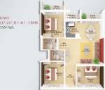 CoEvolve Estates Alcazar (3BHK+2T (1,324 sq ft) 1324 sq ft)