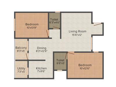 Neeladri Prince (2BHK+2T (1,135 sq ft) 1135 sq ft)