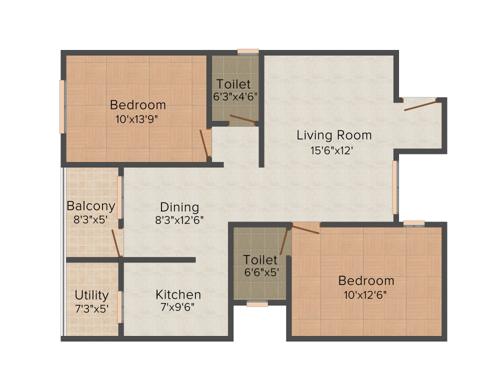 Neeladri Prince (2BHK+2T (1,135 sq ft) 1135 sq ft)