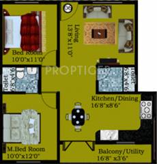 DS Sigma (2BHK+2T (1,154 sq ft) 1154 sq ft)