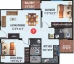 Prakruthi Aroma (2BHK+2T (980 sq ft) 980 sq ft) Prakruthi Aroma (2BHK+2T (980 sq ft) 980 sq ft)