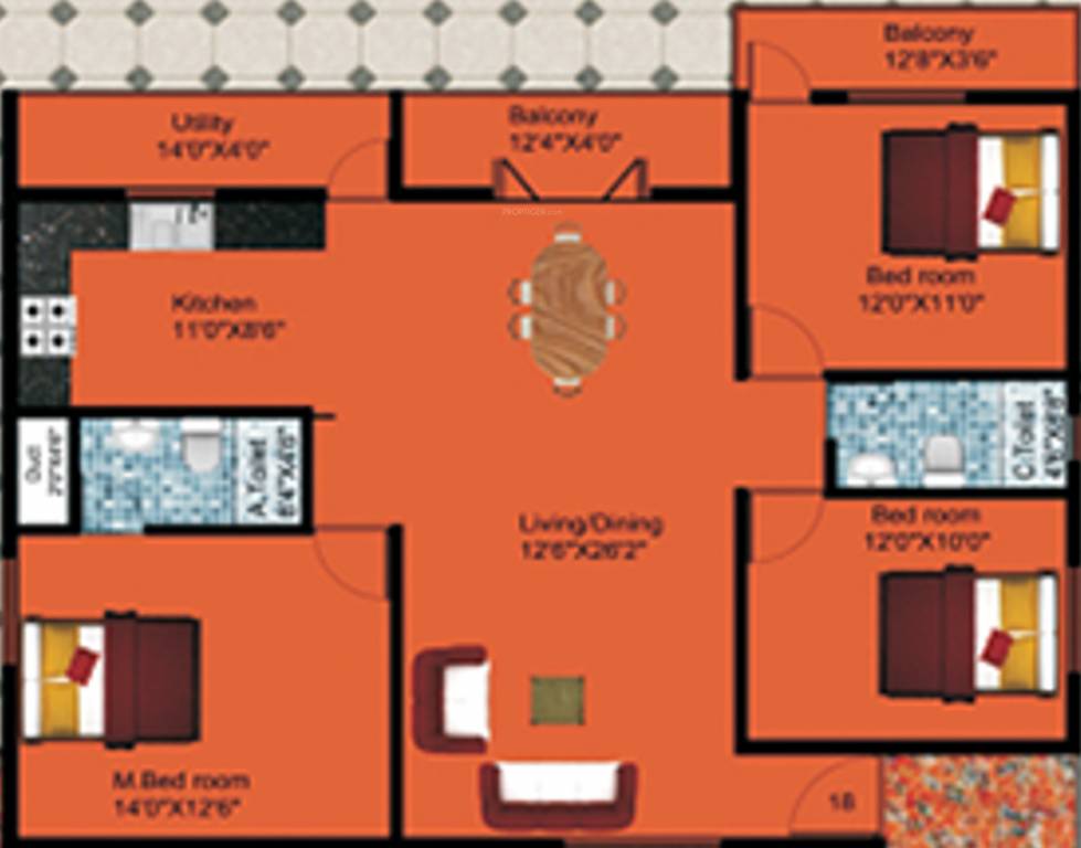 DS DSMAX SOLITAIRE (3BHK+2T (1,745 sq ft) 1745 sq ft)