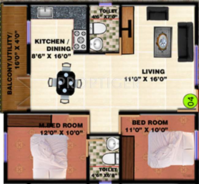 DS DSMAX SPENCER (2BHK+2T (1,090 sq ft) 1090 sq ft)