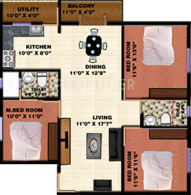 DS DSMAX SPENCER (3BHK+2T (1,332 sq ft) 1332 sq ft)