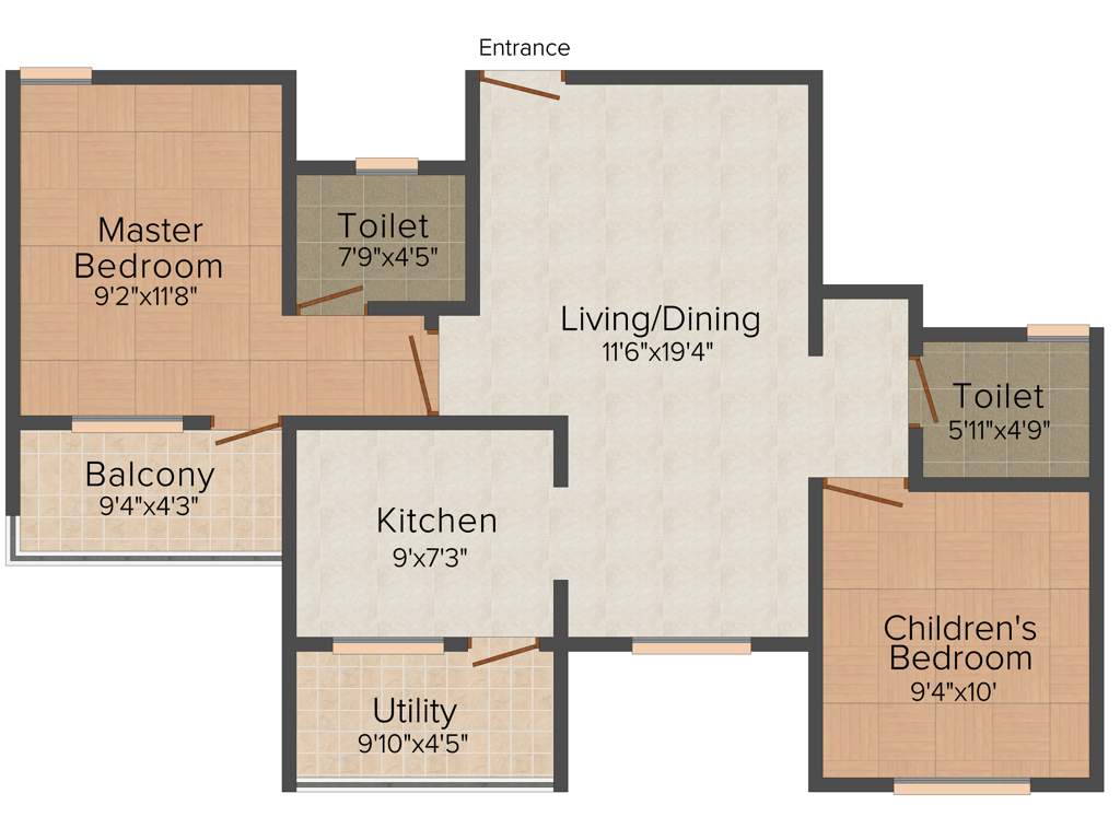 Shriram Smrithi (2BHK+2T (1,150 sq ft) 1150 sq ft)