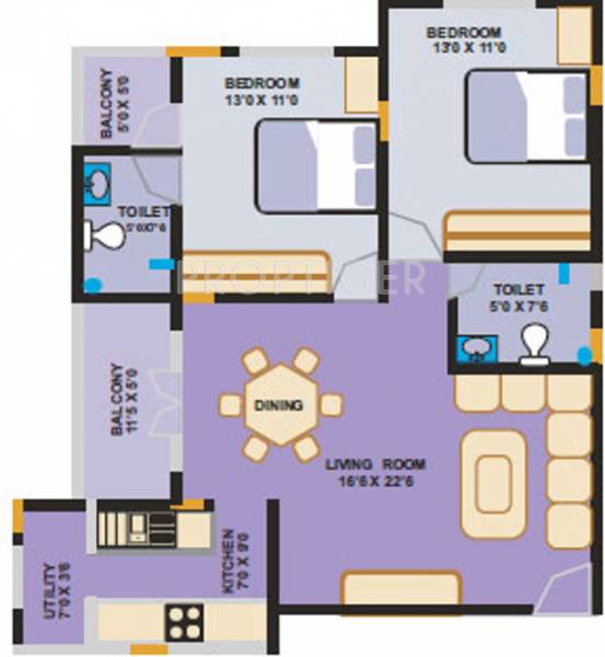 Niranjan Central (2BHK+2T (1,253 sq ft) 1253 sq ft)