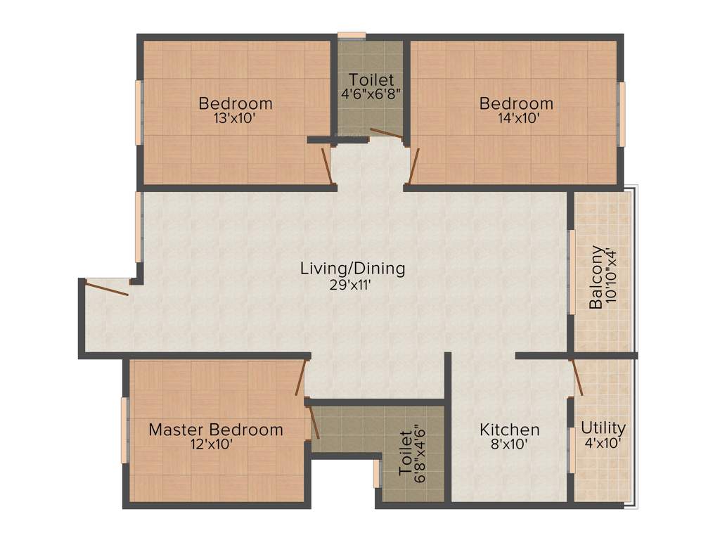DS DSMAX STERLING (3BHK+2T (1,560 sq ft) 1560 sq ft)