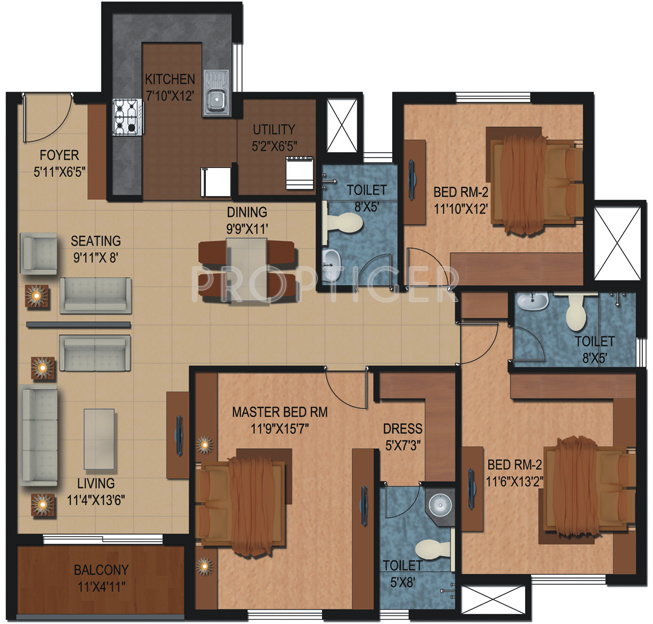 Century Breeze (3BHK+3T (1,865 sq ft) 1865 sq ft) Century Breeze (3BHK+3T (1,865 sq ft) 1865 sq ft)