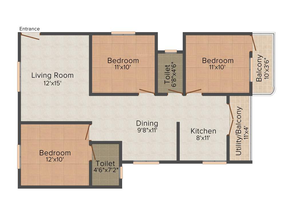 DS Samruddhi (3BHK+2T (1,390 sq ft) 1390 sq ft)