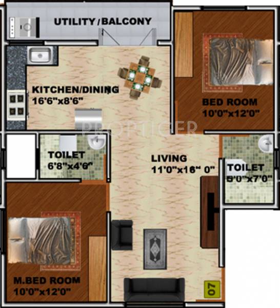 DS DSMAX SUNDALE (2BHK+2T (1,104 sq ft) 1104 sq ft)