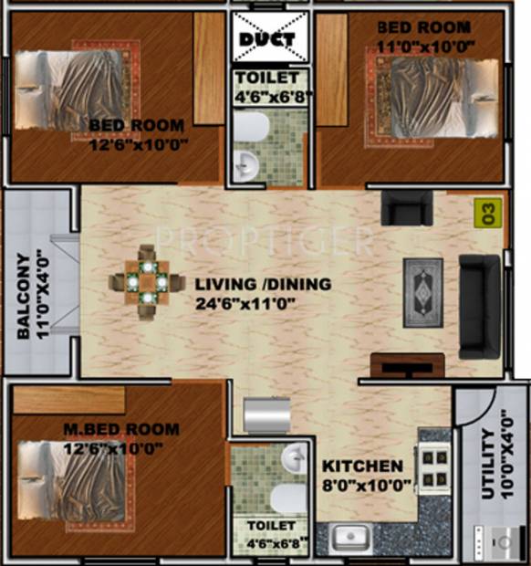 DS DSMAX SUNDALE (3BHK+2T (1,366 sq ft) 1366 sq ft)