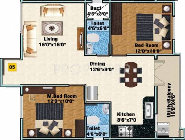 DS DSMAX SUNSHINE (2BHK+2T (1,074 sq ft) 1074 sq ft)