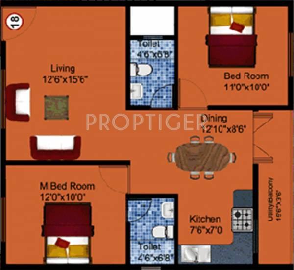 DS DSMAX SCION (2BHK+2T (1,058 sq ft) 1058 sq ft)