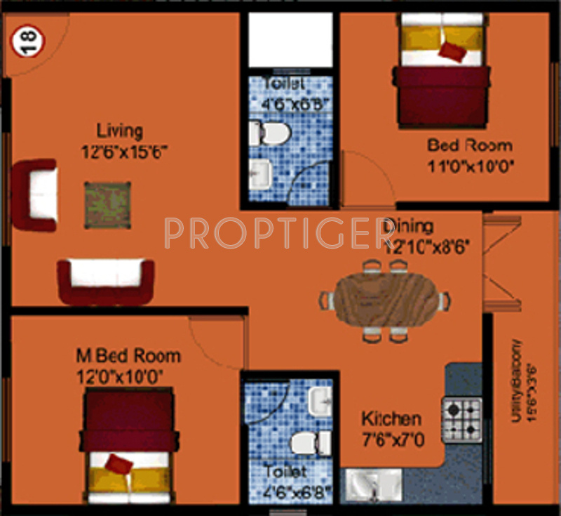 DS DSMAX SCION (2BHK+2T (1,058 sq ft) 1058 sq ft)