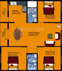 DS DSMAX SCION (3BHK+2T (1,287 sq ft) 1287 sq ft)