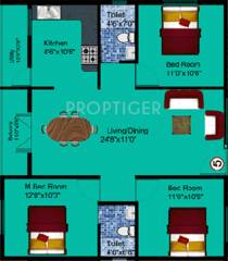 DS DSMAX SCION (3BHK+2T (1,307 sq ft) 1307 sq ft)