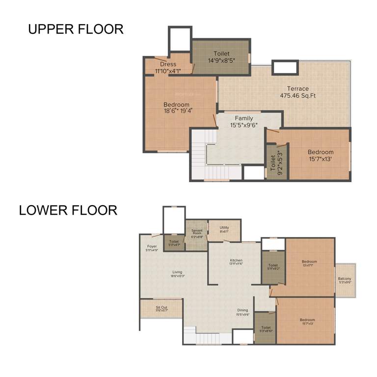 Sobha Marvella (4BHK+4T (3,700 sq ft)   Servant Room 3700 sq ft)