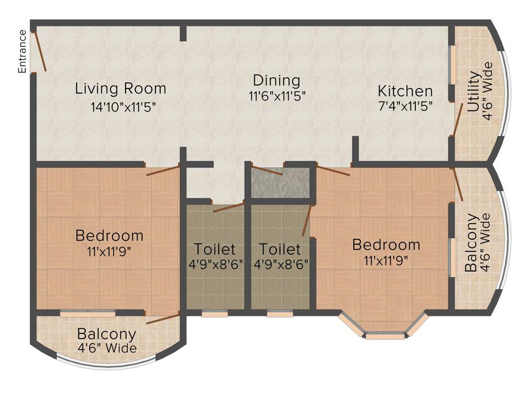 JS Nikhil Residency (2BHK+2T (1,186 sq ft) 1186 sq ft)