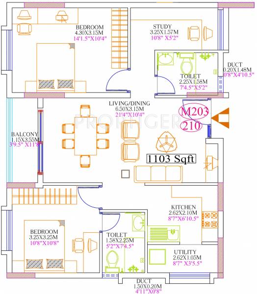 Madhavaram Brindavan Palms (2BHK+2T (1,103 sq ft) 1103 sq ft)