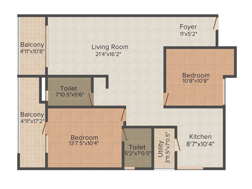 Madhavaram Brindavan Palms (2BHK+2T (1,338 sq ft) 1338 sq ft)