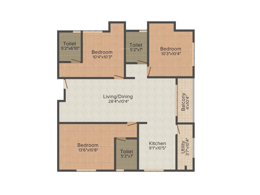 Madhavaram Brindavan Palms (3BHK+3T (1,442 sq ft) 1442 sq ft)