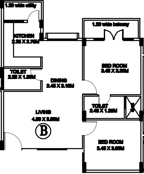 Kataria Paradise (2BHK+2T (1,048 sq ft) 1048 sq ft)
