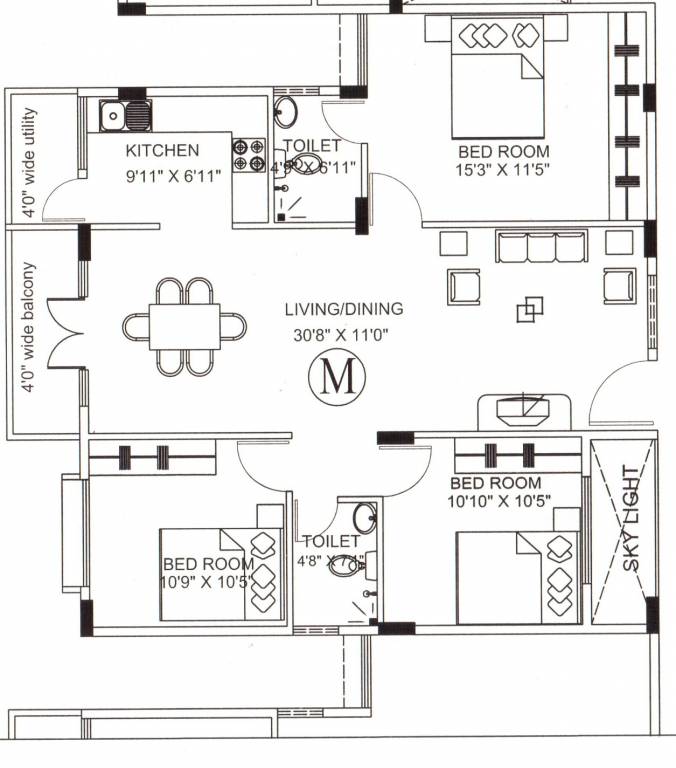 Kataria Paradise (3BHK+2T (1,324 sq ft) 1324 sq ft) Kataria Paradise (3BHK+2T (1,324 sq ft) 1324 sq ft)
