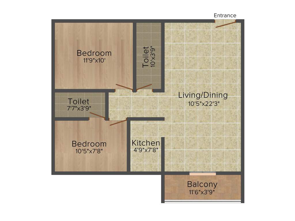 Team Bou Thakuranir Haat (2BHK+2T (1,028 sq ft) 1028 sq ft)