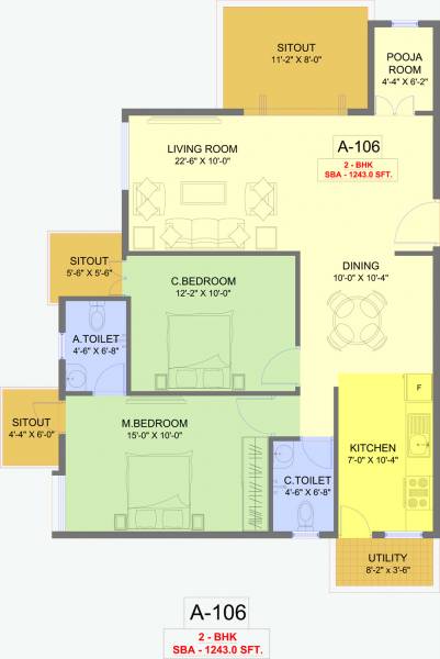 Prospect Silverton (2BHK+2T (1,243 sq ft) 1243 sq ft)