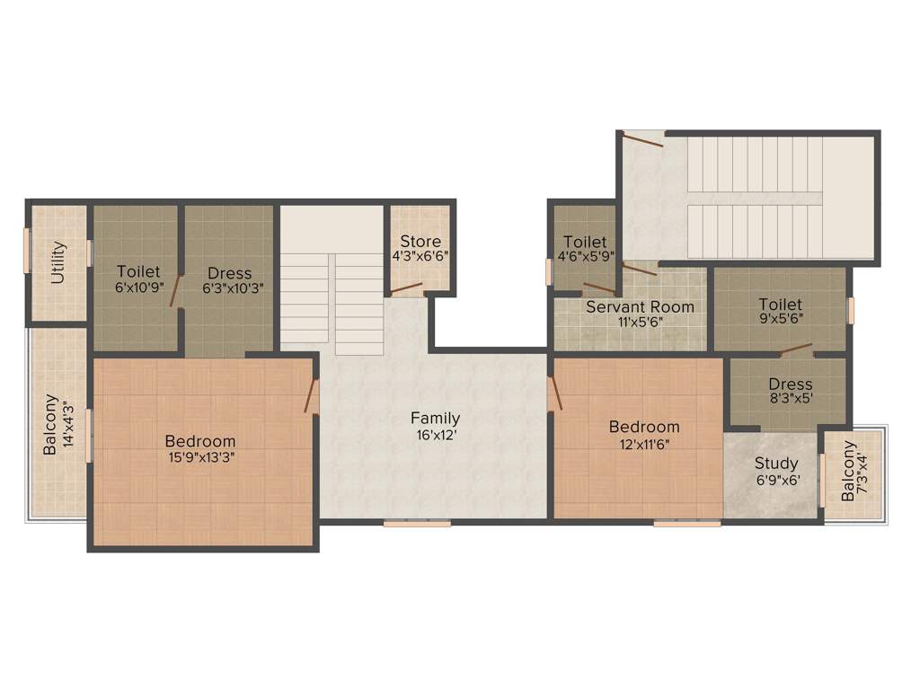 Habitat Crest (3BHK+4T (2,892 sq ft) + Study Room 2892 sq ft)