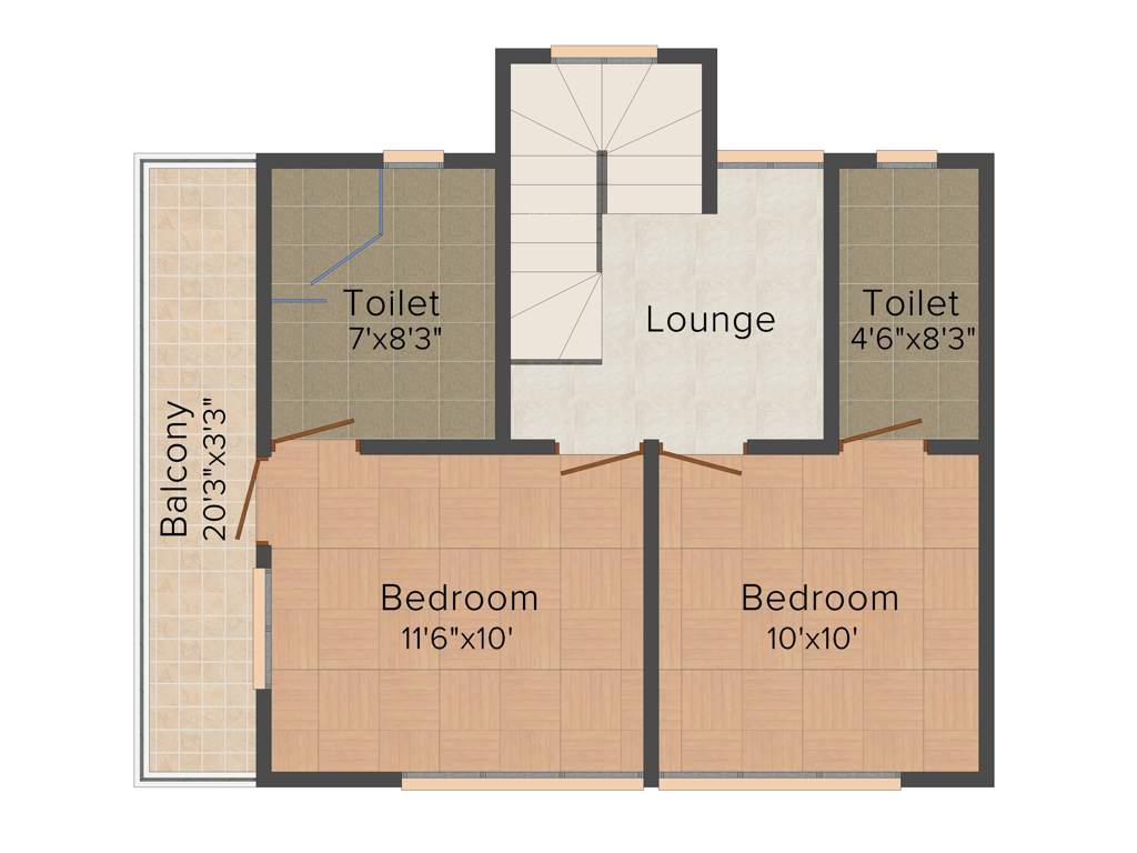 Sare CrescentParC (3BHK+3T (1,545 sq ft) 1545 sq ft)