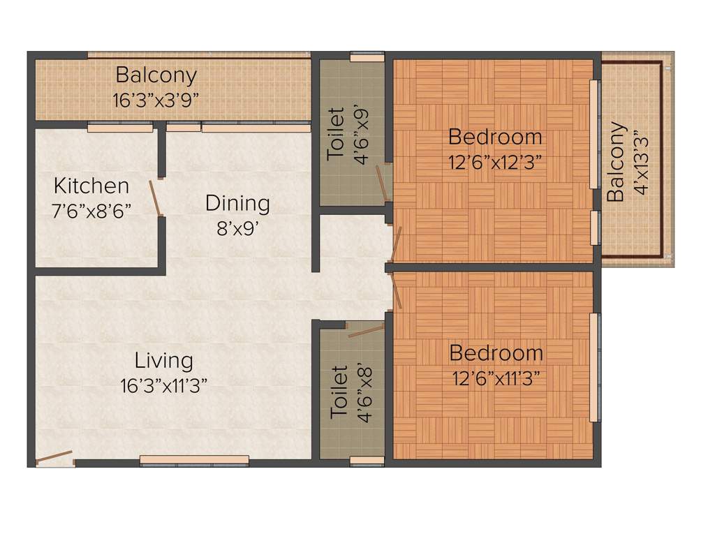 PSR Flora (2BHK+2T (1,110 sq ft) 1110 sq ft)