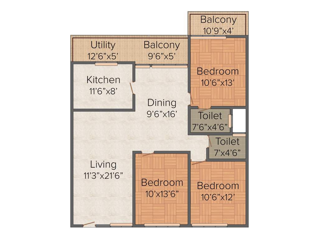 PSR Flora (3BHK+3T (1,500 sq ft) 1500 sq ft)