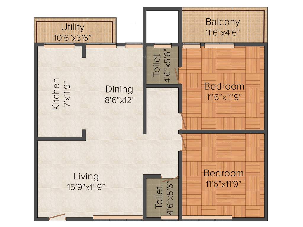 PSR Flora (2BHK+2T (1,025 sq ft) 1025 sq ft)