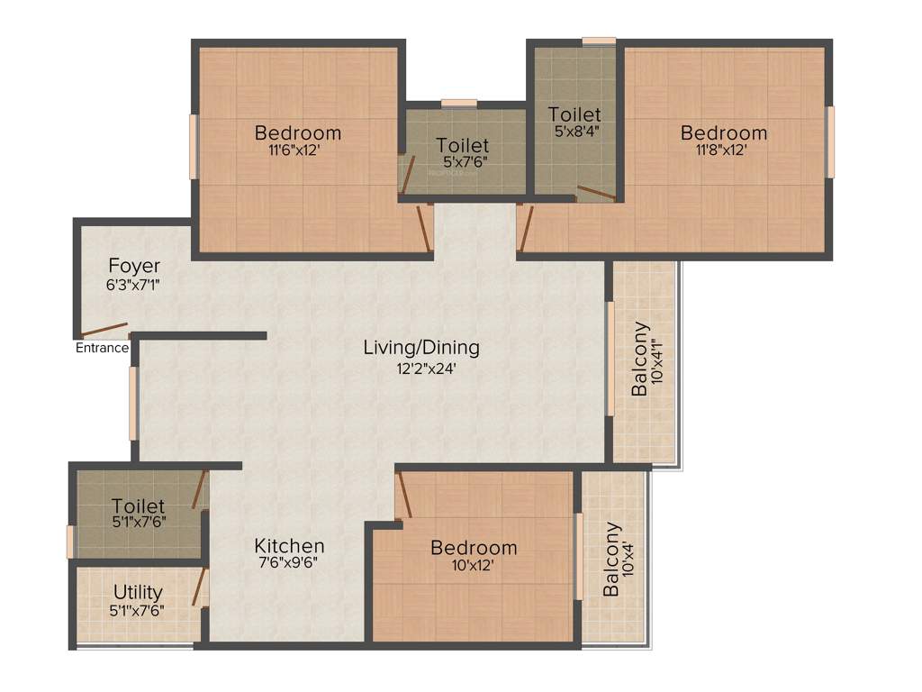 GR Sagar Nivas (3BHK+3T (1,573 sq ft) 1573 sq ft)