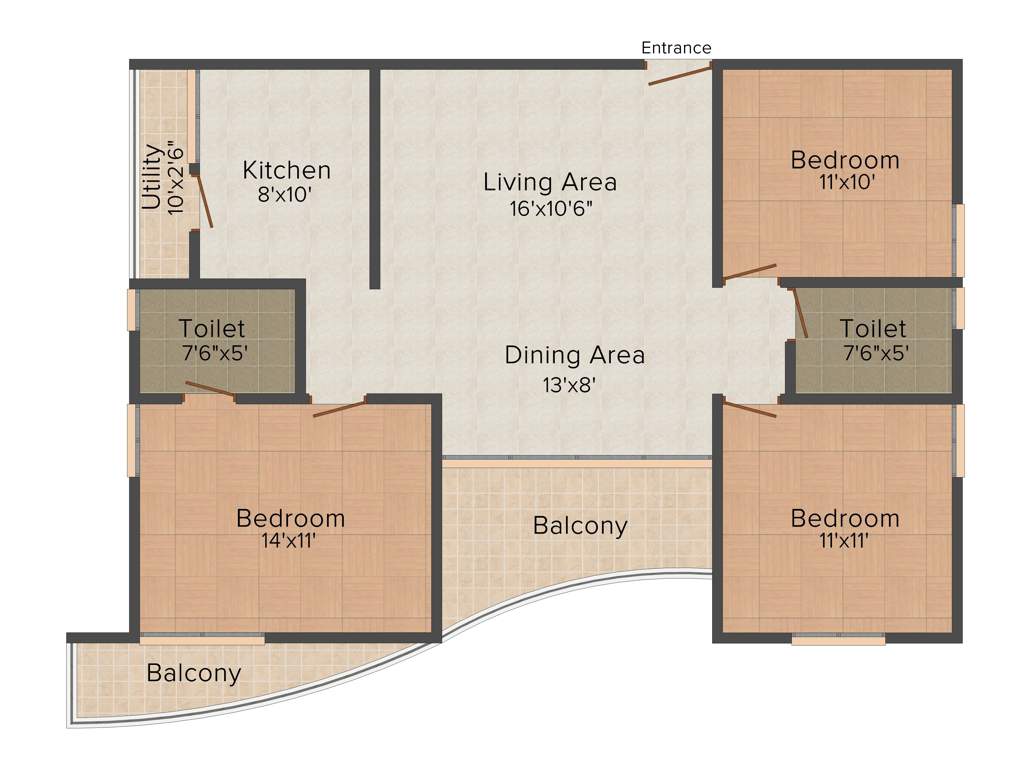 Samruddhi Sunshine (3BHK+2T (1,400 sq ft) 1400 sq ft)