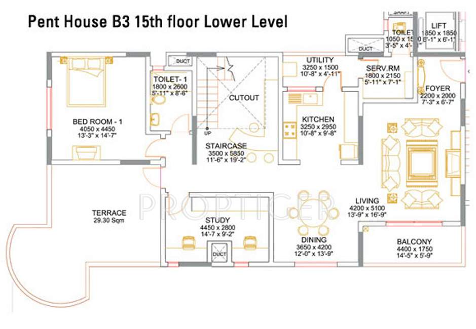 Sobha Althea (3BHK+4T (3,278 sq ft)   Study Room 3278 sq ft)