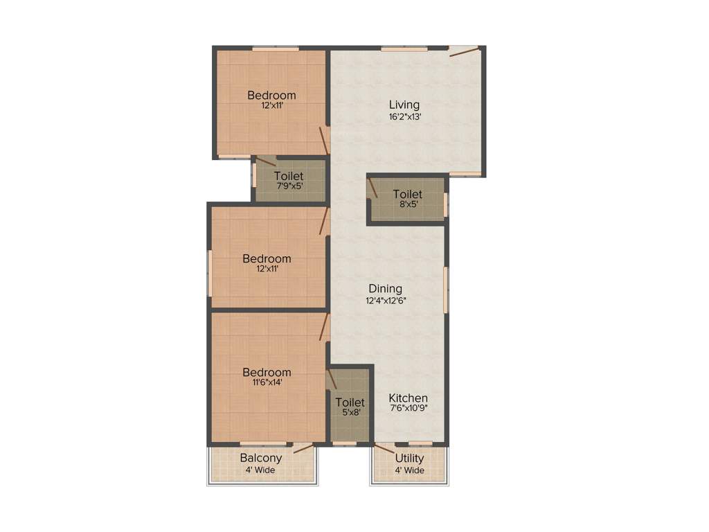 Srinivasa Classic (3BHK+3T (1,468 sq ft) 1468 sq ft)