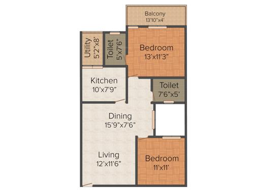 Saravana Tranquil Heights (2BHK+2T (1,175 sq ft) 1175 sq ft)