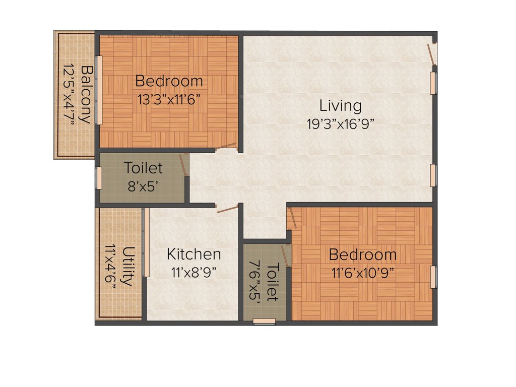 Saravana Tranquil Heights (2BHK+2T (1,292 sq ft) 1292 sq ft)