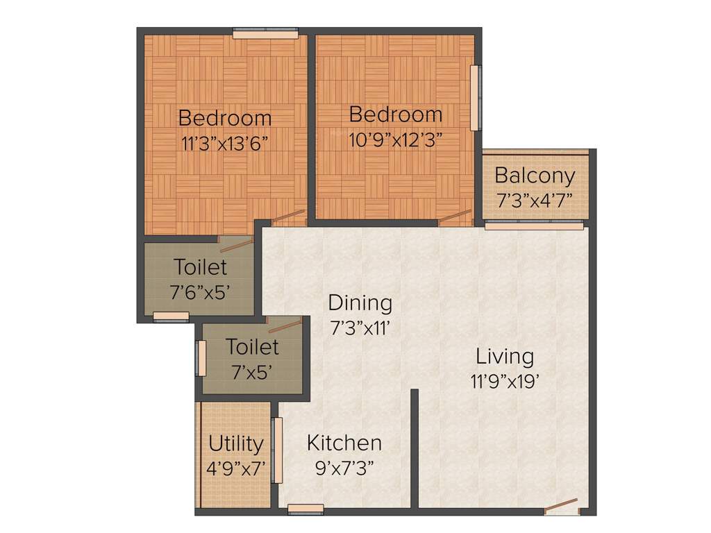 Saravana Tranquil Heights (2BHK+2T (1,184 sq ft) 1184 sq ft)