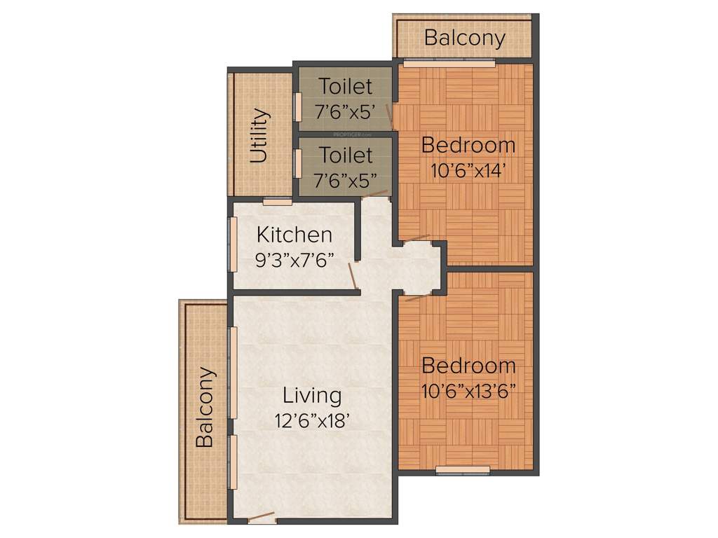 Saravana Tranquil Heights (2BHK+2T (1,211 sq ft) 1211 sq ft)